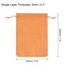 Unique Bargains Cotton Linen Coin Storrage Sacks Bag with Drawstring 6 Pcs Orange 8"x6" - 2 of 4