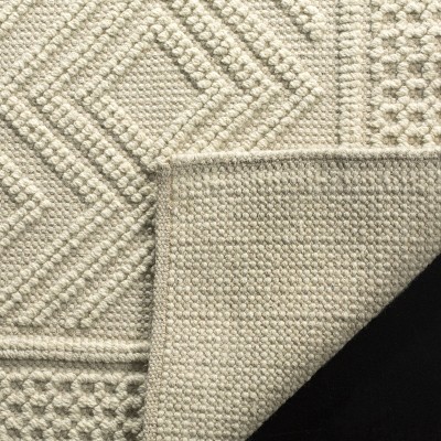 Ivory Hand-Knotted Wool Reversible 4' x 6' Area Rug