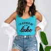 Simply Sage Market Women's I'd Rather Be At The Lake Racerback Tank - 2 of 4