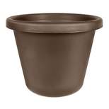 The HC Companies 24 Inch Indoor/Outdoor Classic Plastic Flower Pot Container Garden Planter with Molded Rim & Drainage Holes, Chocolate