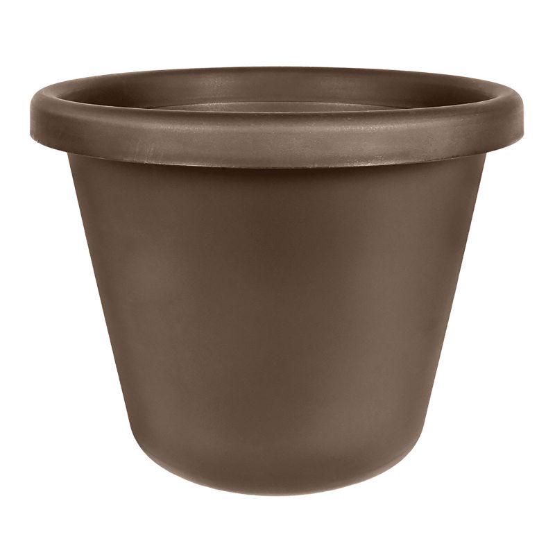 The HC Companies 24 Inch Indoor/Outdoor Classic Plastic Flower Pot Container Garden Planter with Molded Rim & Drainage Holes, Chocolate, 1 of 6