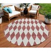 Burgundy Geometric Washable Indoor Outdoor Area Rug - 2 of 4
