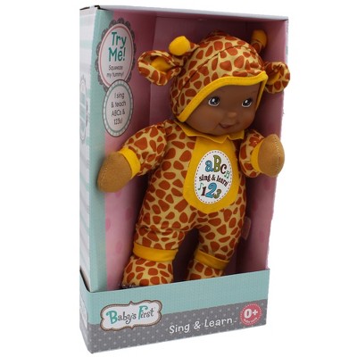 Goldberger Doll Baby's First Sing & Learn Giraffe Baby Doll
