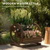 Wooden Wagon Planter Box, 3-Tier Raised Garden Bed, for Vegetables Flowers Herbs, 25" x 24" x 23" - 4 of 4