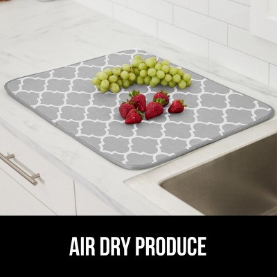 LunaLulinlk Dish Drying Mat Thick Absorbent Microfiber Mat for Under Dryer Rack 16x18 In Quatrefoil
