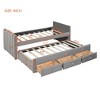 Twin Size Upholstered Wooden Daybed with Twin Size Trundle and 3 Drawers 4Q -ModernLuxe - 3 of 4