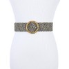 INSPIRE CHIC Women's Woven Stretchy Straw Rattan Round Buckle Elastic Boho Wide Waistband Belts 1 Pc - 4 of 4