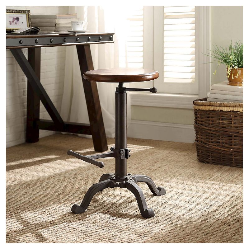 Jackson Adjustable Barstool Metal/Chestnut - Carolina Chair &#38; Table, 3 of 6