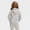 Toddler Girls' Fleece Zip-Up Hearts Sweatshirt - Cat & Jack™ Gray 12M