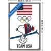 Trends International Team USA x Peanuts – Snoopy Winter Ski Jump Framed Wall Poster Prints - 3 of 4