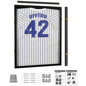 Flybold Jersey Frame Display Case Sports Jersey Framing Kit for Football, Black - 1 of 3