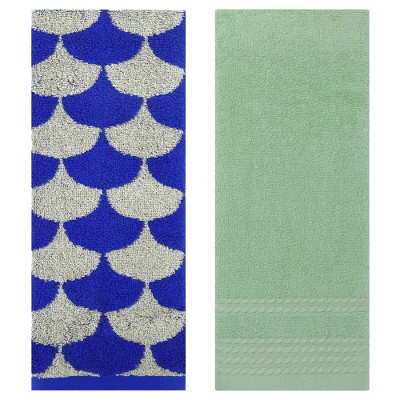 REGALWOVEN Soft Absorbent Bathroom Decorative Hand Towels for Drying 14" x 30"/13" x 29" 2 Pcs