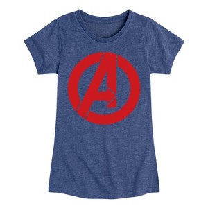 Girls' - Marvel - Avengers A Logo Fitted Short Sleeve Graphic T-Shirt - 1 of 4