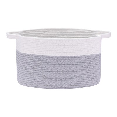 Unique Bargains Woven Handcrafted Cotton Rope Decorative Storage Basket 19" x 13.5" x 11"