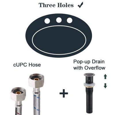 Oil Rubbed Bronze 2-Handle Bathroom Vanity Faucet with Pop-up Drain