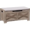 Farmhouse Wooden Storage Bench with Safety Hinge, Versatile Toy Chest and Entryway Storage Chest for Bedroom & Living Room - 2 of 4