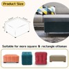 Unique Bargains Square Jacquard Ottoman Slipcover with Elastic Bottom for Furniture Protector - 2 of 4
