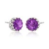 Ross-Simons 3.60 ct. t.w. Amethyst Crown-Style Stud Earrings in Sterling Silver - 3 of 4
