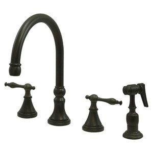 Widespead 4-Hole Solid Brass Kitchen Faucet Oil Rubbed Bronze - Kingston Brass