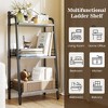 3 Tier Bathroom Ladder Shelf, Free Standing Storage Shelf Organizer,Tower Shelf, Small Bookshelf Open Shelving Unit ,Gray - 4 of 4