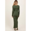 Pinkblush Olive Ribbed Knit Long Sleeve Side Slit Maternity Maxi Dress - 3 of 3