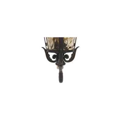 Marseille Elegance Bronze Outdoor Wall Light with Champagne Hammered Glass