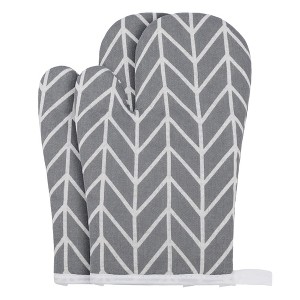 REGALWOVEN Soft Oven Mitts, Heat-Resistant Cooking Gloves, Thick Cotton Lining, Gripping for Baking, Grilling, Kitchen Mitts Set of  2 - 1 of 4