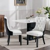 Set of 2 American PU Leather Upholstered Dining Chairs with Wooden Frame Nailhead Trim and Velvet Back, Kitchen Side Chairs-Koiai - 2 of 4