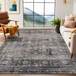GustoWave Various sizes Vintage Green Camel Floral Washable Area Rugs for Bedroom, Living Room, Soft Low Pile - 1 of 4