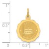 Black Bow Jewelry 14k Yellow Gold Happy Birthday Charm or Pendant, 15mm - 4 of 4