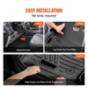 VEVOR Automotive Floor Mats, Fits Dodge Ram 1500/2500/3500, Crew Cab Only 1500 Classic 2013-2018/2019-2022, 3 pcs Front and 2nd Row Liners, Black - 3 of 4