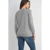 Hello Miz Women's Knit Crew Neck Side Button Maternity Nursing Sweater Top - 3 of 4
