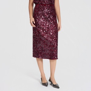 Women's Sequin Pencil Skirt - A New Day™ Burgundy - 1 of 4