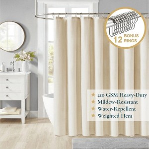 LunaLulinlk Fabric Shower Curtain with Hooks - 1 of 4