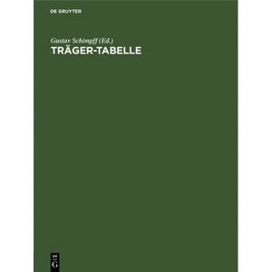 Träger-Tabelle - by  Gustav Schimpff (Hardcover) - 1 of 1