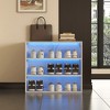 Vynxaria White Glass Door Shoe Display Cabinet with Sliding Storage - 2 of 4