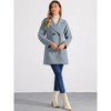 INSPIRE CHIC Women's Notched Lapel Double Breasted Raglan Sleeve Winter Coat - 3 of 4