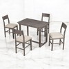 Farmhouse 5-Piece Counter Height Dining Table Set with 4 Chairs and 1 Rectangular Table, Space-Saving Design for Small Dining Rooms - 2 of 4