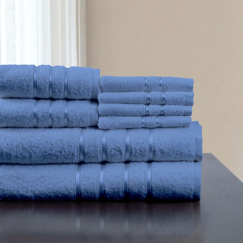 Hastings Home 8-pc Cotton Towel Set - Blue, 3 of 6