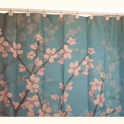 Vanda White and Pink Floral Resin Shower Curtain Hooks Set