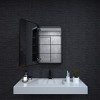 HBEZON Medicine Cabinet with Mirrors, Recess/Wall Mount Bathroom Cabinet, Adjustable Shelves, Soft-Close Hinge, Rectangular, Aluminum - 2 of 4