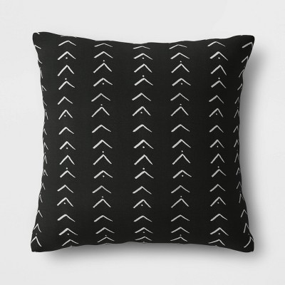 Oversize Vee Stripe Outdoor Throw Pillow DuraSeason Fabric™ Black - Opalhouse™