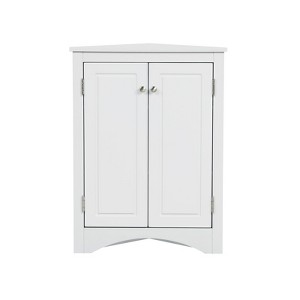 SEVOBAL Bathroom Storage Cabinets Freestanding Triangle Floor Cabinet with Shelves for Home Bathroom or Kitchen, White, 17.2"*17.2"*31.5" - 1 of 4