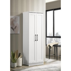 Evelyn 23" White Sleek Storage Cabinet with Framed Panel Design - 1 of 4