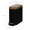 LunaLulinlk 1.3 gal., Curved Rectangular Soft Close Premium Pedal Waste Step On Trash Can, Soft Touch Black Gold - 3 of 4