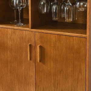31.5" Liquor Cabinet with Wine Glass Holder, Adjustable Shelf, Wine Rack, Sideboard Buffet for Dining Room, Kitchen, Farmhouse Home Bar Storage - 1 of 4