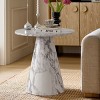 Marble Table Collection, Manufactured Wood Foild with Faux Marble Grain Paper Accent Table, DIning Table, Coffee Table - Maison Boucle - 2 of 4