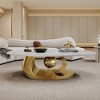 NicBex Modern White Coffee Table with Sintered Stone Tabletop & Unique Steel Base,Marble Oval Center Table for Living Room,Gold 49.2" - 2 of 4