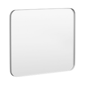 Tempered Glass Rounded Rectangle Framed Wall-Mounted Bathroom Vanity Mirror - 1 of 1