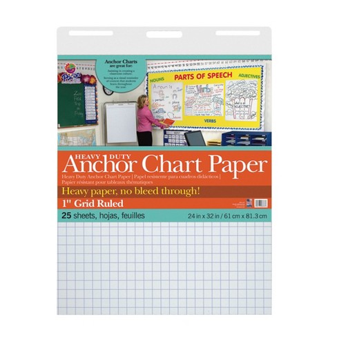 School Smart Chart Table 24 x 32 in 25 Sheets 1 in Grid